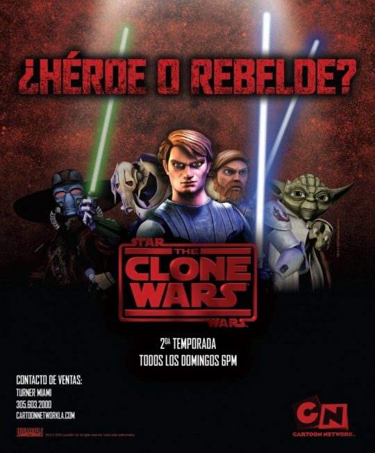 Posters de la segunda temporada de Star Wars: The Clone Wars en Cartoon Network 2 heroe-o-rebelde
